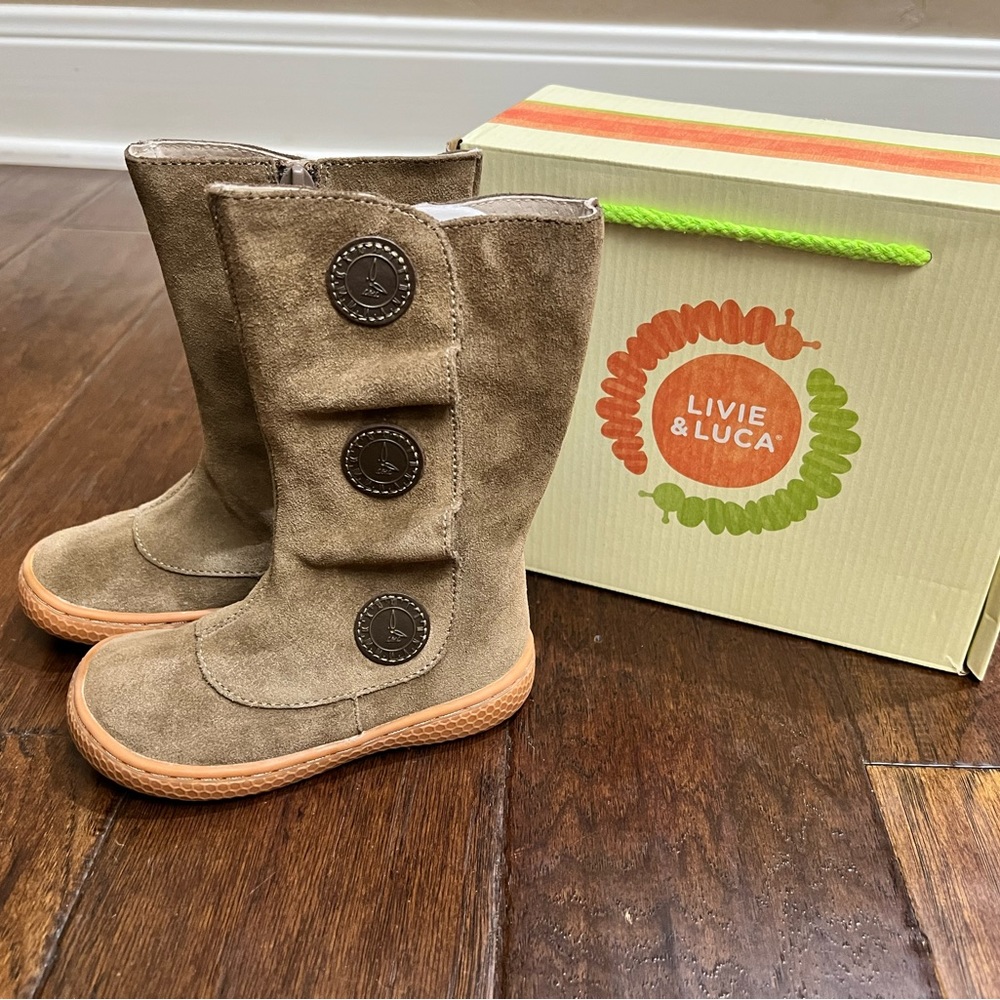 Livie & Luca Tiempo Taupe Suede Leather Boots